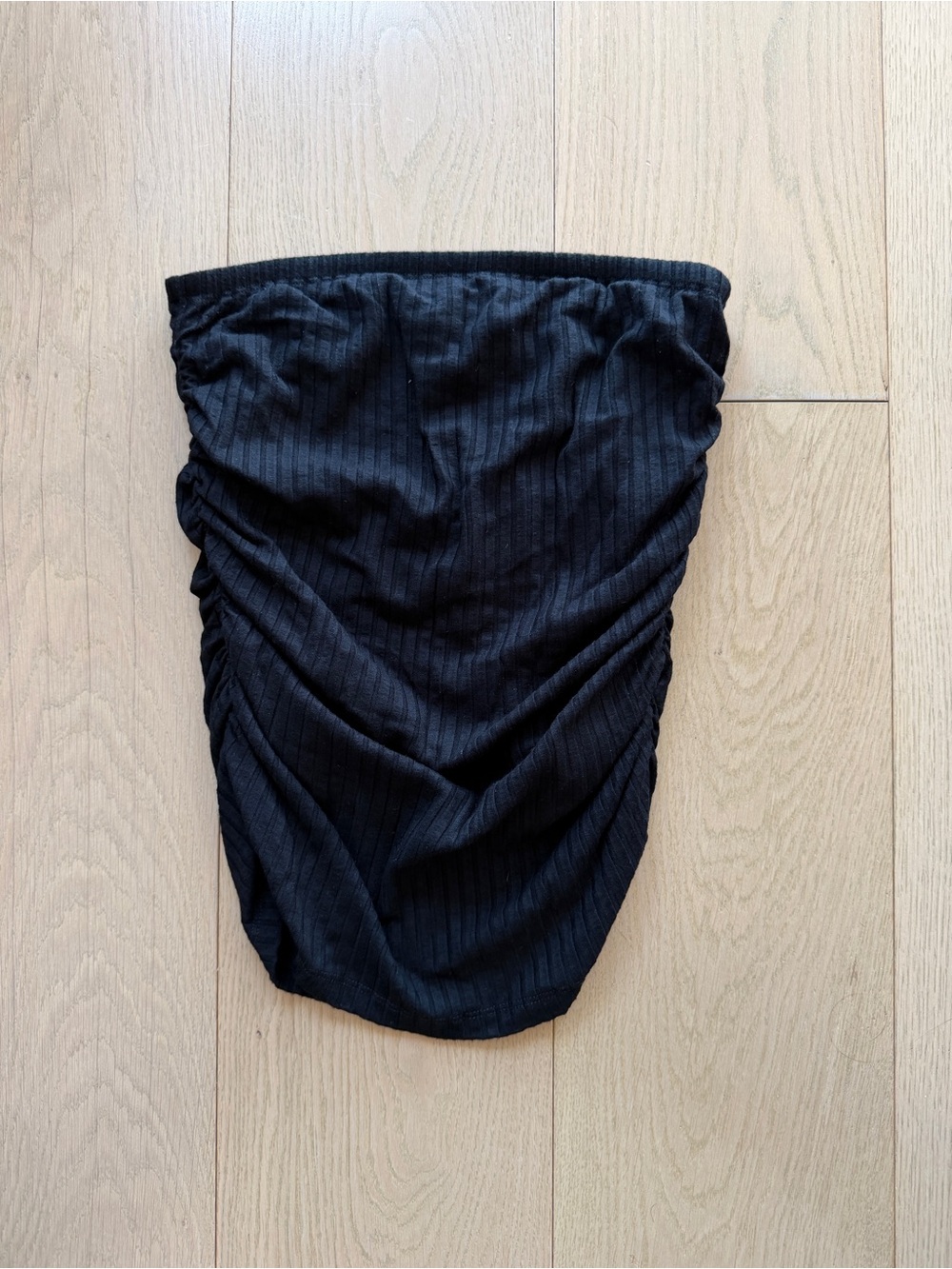 LNA Black Ruched Pencil Skirt